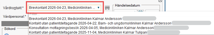 Skärmklipp på presentationsordning i vårdkontaktväljaren i Cosmic efter förändringen.