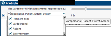 Skärmklipp vårddokumenation anlaysytan