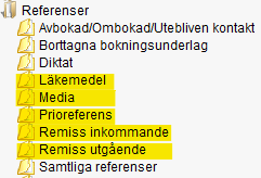 Skärmklipp Journalmappar för referenser