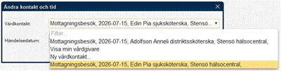 Skärmklipp på Cosmic 4.1.7 (makulerad kontakt markerad med gult).