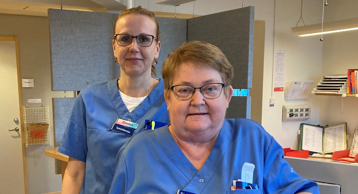 Emma Bodén Rocque och Eva Flobrant, sjuksköterskor i regionalt sårcentrum.