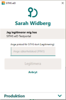 Skärmklipp på hur inloggningen in till Cosmic ser ut.