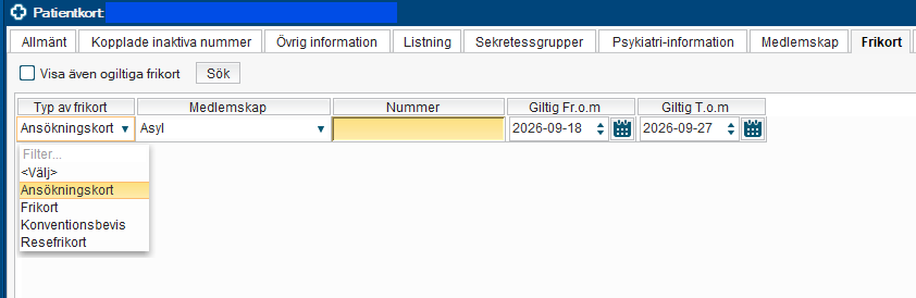 Skärmklipp på namnbyte från LMA-kort till Ansökningskort.